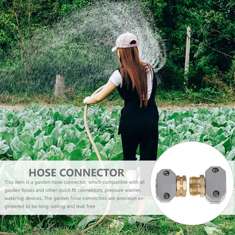 Heavy Duty Garden Hose Repair Kit With Solid Aluminum Alloy Connector Fitting 3 Sets That Stop Leaks And Save Your Plants Plus Easy No Tools Install For Fast Maintenance Anytime. gray metal hose connector in garden