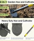 2 In 1 Garden Hoe And Weed Puller With Adjustable Length 31 To 46 Inches Heavy Duty Carbon Steel Weeding Tool features and design