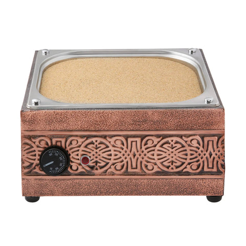 Authentic Turkish Copper Electric Hot Sand Coffee Maker With Ottoman Style Heater showing front design