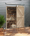 8 Foot Box Rail Exterior Sliding Barn Door Hardware Kit Heavy Duty Track System For Walls Supports Doors Up To 450 Lbs