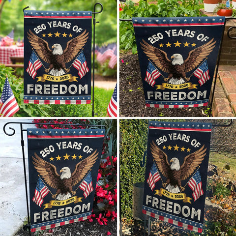 Patriotic Eagle Garden Flag For Outside Celebrating 250 Years Of Freedom 1776 To 2026 Double Sided Waterproof Yard Flag 12 By 18 Inch