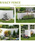 Lightweight PVC Privacy Fence Panels Set 48W By 45.4H Inches, 2 Panels With Nail And Hammer enclosing outdoor equipment