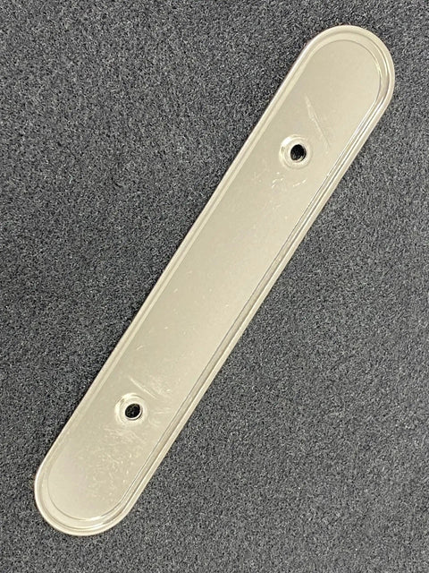 Three Inch Oval Backplate In Brushed Nickel Dope Finish Pack Of Twenty Five For Cabinets Or Doors With Three Mounting Holes And A Slim One Eighth Inch Projection Upgrade Your Space