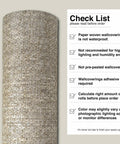 Terraces Natural Paper Weave Wallcovering 36 Inch Wide 8 Yard Roll with checklist for installation instructions