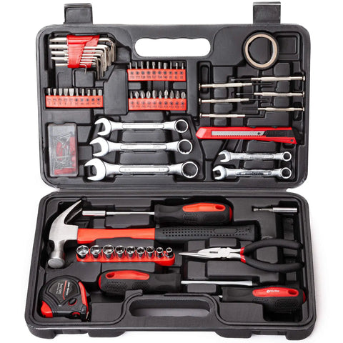 148 Piece Automotive And Household Tool Set For DIY Enthusiasts And Car Lovers with heat-treated, corrosion-resistant tools in case
