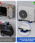 Image showing air conditioning units with Heavy Duty Vibration Isolator Pads 4 By 4 By Seven Eighths Inch With 3 Eighth Inch Pre Drill Hole Rubber Noise Dampening Pads For Air Compressors And Machinery Vibration Reduction, illustrating vibration control.