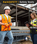 Workers in Executive High Visibility Safety Vest With 10 Pockets For Men, Class 3 ANSI OSHA Reflective Mesh Construction Gear