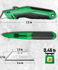 Beefy Retractable Utility Knife With SK2M TAC Tetracarbon Coated Blades And Zinc Alloy Handle For Clean Precise Cuts And Up To 28x Longer Blade Life For Everyday Use, 7.2 in