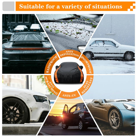 All Weather Exterior Car Cover For Sedans Waterproof UV Resistant Dustproof Snowproof Fits Toyota Camry Tesla Model 3