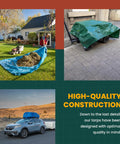Heavy Duty Waterproof Tarp 5 Mil Thick Poly Tarpaulin 30x60 Feet For Indoor Outdoor Use on grass, cart, and SUV