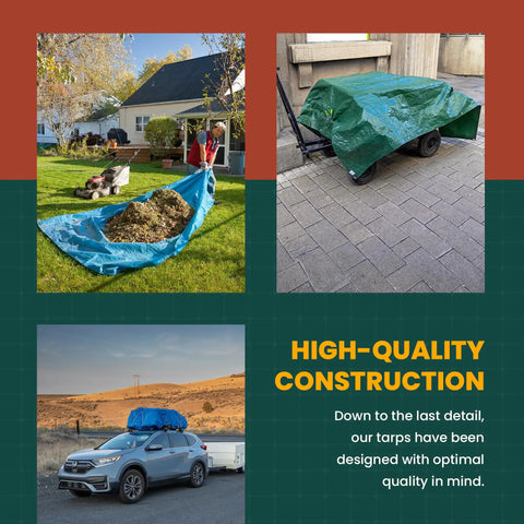 Heavy Duty Tarp Cover 9X12 Waterproof All Weather Protection For Tarpaulin Canopy Tent Boat RV Pool Cover in outdoor scenes