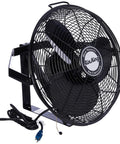 18 Inch Industrial Wall Mount Fan With Pivoting Head For Directional Airflow One Sixth Horsepower Powder Coated Steel Black Great For Garage Or Workshop
