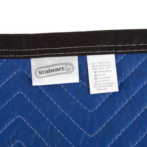 Heavy Duty Moving Blanket 80 By 73 Point 5 Inches Reusable Quilted Furniture Pad Drop Cloth With Recycled Cotton Filling label detail