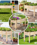 Heavy Duty Raised Garden Bed On Legs 331 lb capacity 48 by 24 by 31 inches large planter box for vegetables flowers and herbs fir wood