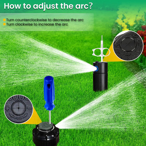 Three Pack Sprinkler Adjustment Tools Kit For Hunter PGP MP And Rain Bird 5000 Heads with rotor adjustment tool in use