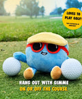Ultra Soft 4 Inch Plush Golf Ball Toy With Gimme Character for fans, collectors, and golfers on a grassy field with golf balls