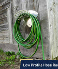 Heavy Duty Aluminum Hose Holder Wall Mount For Outdoor Gardens 200 Foot Reel For Half Inch Hoses Sturdy Garden Hose Rack