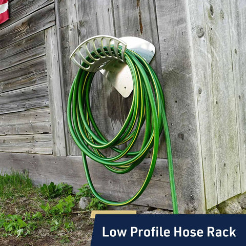 Heavy Duty Aluminum Hose Holder Wall Mount For Outdoor Gardens 200 Foot Reel For Half Inch Hoses Sturdy Garden Hose Rack