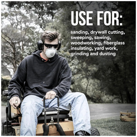 N95 Sanding And Fiberglass Respirator 20 Pack For Dust From Sanding Grinding Sawing And Insulating Particles With Adjustable Nose Clip And Proprietary Filter Tech For Breezy Breathing