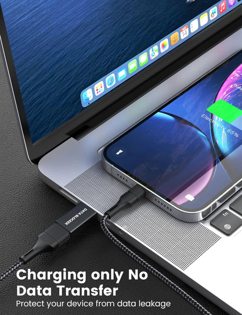 5 Pack Usb Data Blocker Adapter Usba To Usba Charge Only Security Dongle Stops Juice Jacking Lock In Your Private Files For Iphone Android And Tablet Black Zero Stress Travel Gear with phone charging by laptop.