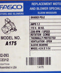 Hassle Free Drop In Shaded Pole Blower Motor With Heavy Duty Sleeve Bearings 1/40 Hp At 3300 Rpm 115 V 60 Hz Ccw Rotation Straight Up Oem Replacement For Home Furnaces product label showing specifications.