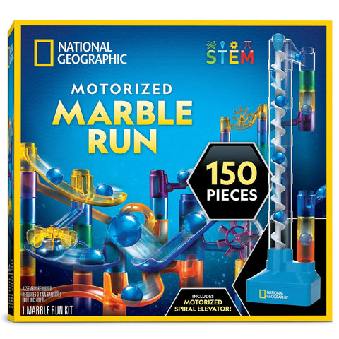 Epic Marble Run Kit With Motorized Elevator And Spiral Lift 150 Piece Marble Maze Set With 30 Marbles Storage Bag Included
