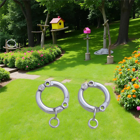 2 Pack Silvery Parrot Foot Rings For Small To Medium Birds With Easy Clip For Quick On Off Use Metal Bird Leg Bands in garden
