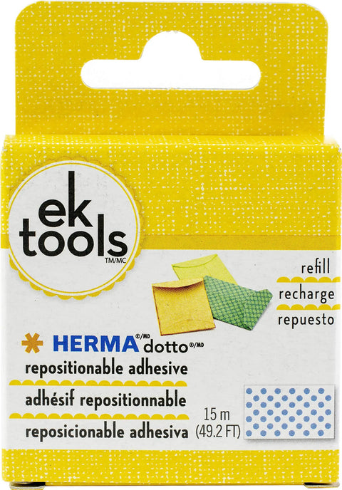 Front view of Herma Dotto Repositionable Adhesive Refill 12 Pack For Dotto Tape Dispenser, 49.2 Feet Of Acid Free Repositionable Glue.