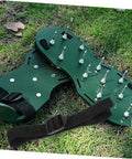8 Pack Adjustable Lawn Aerator Shoes Straps For Garden Walk On Spiked Sandals With Grass Spikes For Aerating Soil And Easy Lawn Loosening Manual Tool For Quick Yard Care displayed on grass