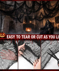 Badass Halloween Creepy Cloth Five Piece Black Pack Stretchy Cotton Fabric 30 X 72 Inch displayed in haunted house setup.