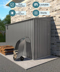 Rugged 4x9.2 Ft Outdoor Storage Shed Made From Galvanized Steel With Lockable Door And Window Waterproof Metal Tool Storage
