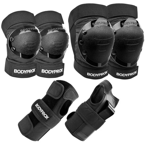 Knee Pads Elbow Pads Wrist Guards Set For Skateboarding Roller Derby BMX Riding And Inline Skating With Hard Shell Exterior