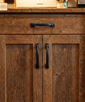 Twisted Grip Mystic Colonial Rustic 6.5 Inch Barn Door Handle Pull For Sliding Barn Doors Built Tough With Black Wrought Iron For Wooden Gates Garages Sheds And Farmhouse Furniture on a cabinet