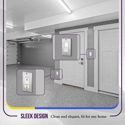 Heavy Duty Decorator Metal Wall Plate For Switch Or Receptacle 1 Gang 4.50 By 2.76 Inches, 430 Stainless Steel, installed indoors