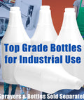 Built Tough Chemical Resistant Spray Bottles 24 Oz Four Pack with embossed measurement scale for industrial and janitorial use.