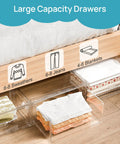 2 Pack Large Clear Stackable Storage Drawers 27Qt Each 54 Qt Total Space Saver Closet Under Bed Organizer Easy Assemble