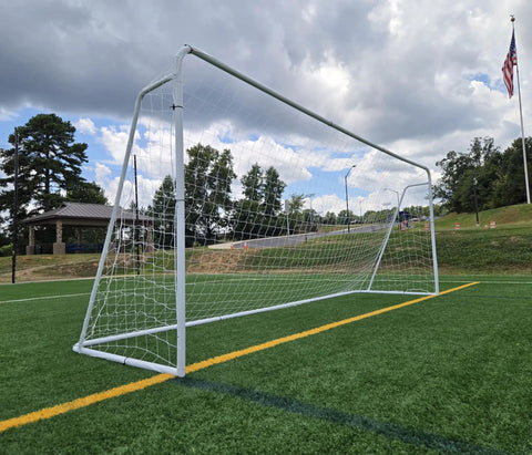 Regulation Size 24 By 8 Soccer Goal With Steel Frame, Heavy Duty Portable Pro Grade Practice Net Included, 24 By 8 Ft