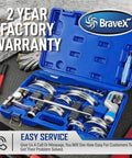 Heavy Duty Tube Bender Kit For HVAC And Auto Repair, One Quarter To Seven Eighths Inch Tube Bender in blue case with tools