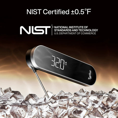 InstaProbe Core Instant Read Meat Thermometer Delivers 0.5 Second Temp Read, Sunlight Readable Display, IP67 Waterproof shown on ice