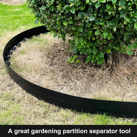No Dig Landscape Edging Kit 4 Inch Tall 33 Ft With 30 Spikes Flexible Garden Border for flower bed surrounding a bush