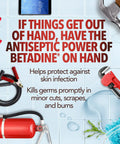 Antiseptic First Aid Solution With Povidone Iodine 10 Percent For Infection Protection Kills Germs In Minor Cuts Scrapes And Burns
