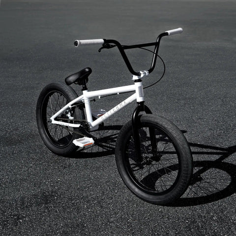 BMX Freestyle Bike With Durable Steel Frame In White, Available In 16, 18, 20, 26, And 29 Inch Sizes, 20 Inch Model Included