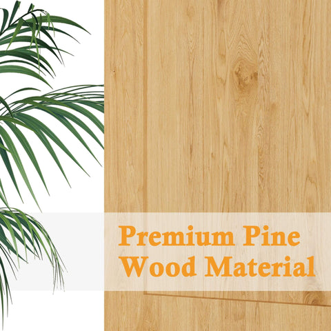 36 Inch By 80 Inch Pine Wood Slab Door With Half Frosted Glass For Interior Rooms, Farmhouse Shaker Style text with pine wood texture
