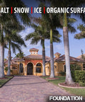Pro Grade 5 Gallon Solvent Based Concrete Sealer Drops A Real Matte Wet Look Finish on a tropical home with brick driveway.