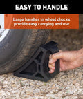 Heavy Duty Wheel Chocks 2 Pack With Mounting Bracket For Trailers Trucks And RVs No Mess No Stress Quick Mount Easy Stowaway Design