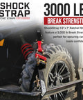 Heavy Duty Shock Absorbing Ratchet Strap Set 7 Ft By 1.5 In For Cargo Securement, 1,000 Lb WLL And 3,000 Lb Break Strength, 2 Pack in use.