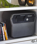 Fireproof And Waterproof Lock Box With Key Lock, Rugged File Safe For Docs And Small Valuables, 0.66 Cubic Feet on shelf