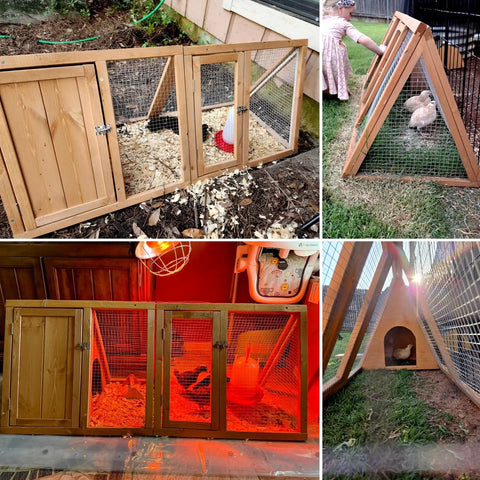 Outdoor Rabbit Hutch And Chicken Coop With Ventilated Wire Run And A Frame Design set in a garden, showcasing wooden portable build.