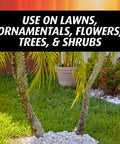 Ready To Spray Hose End Lawn And Landscape Fire Ant Killer Kills Fire Ants Fleas And American Dog Ticks And Prevents New Mounds For Up To 3 Months Also Controls Aphids Armyworms And Other Listed Pests 32 Oz with text 'Use on lawns, ornamentals, flowers, trees, & shrubs'