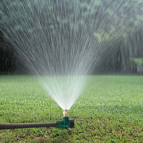 Two Pack Metal Lawn Sprinklers With Adjustable Brass Nozzles And Spike Bases Deliver 360 Degree Coverage For Big Yards Patios And Gardens Durable Brass Construction For Outdoor Use Rust Resistant Easy Setup Auto Irrigation